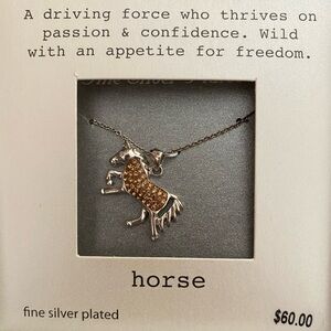 Silver horse necklace